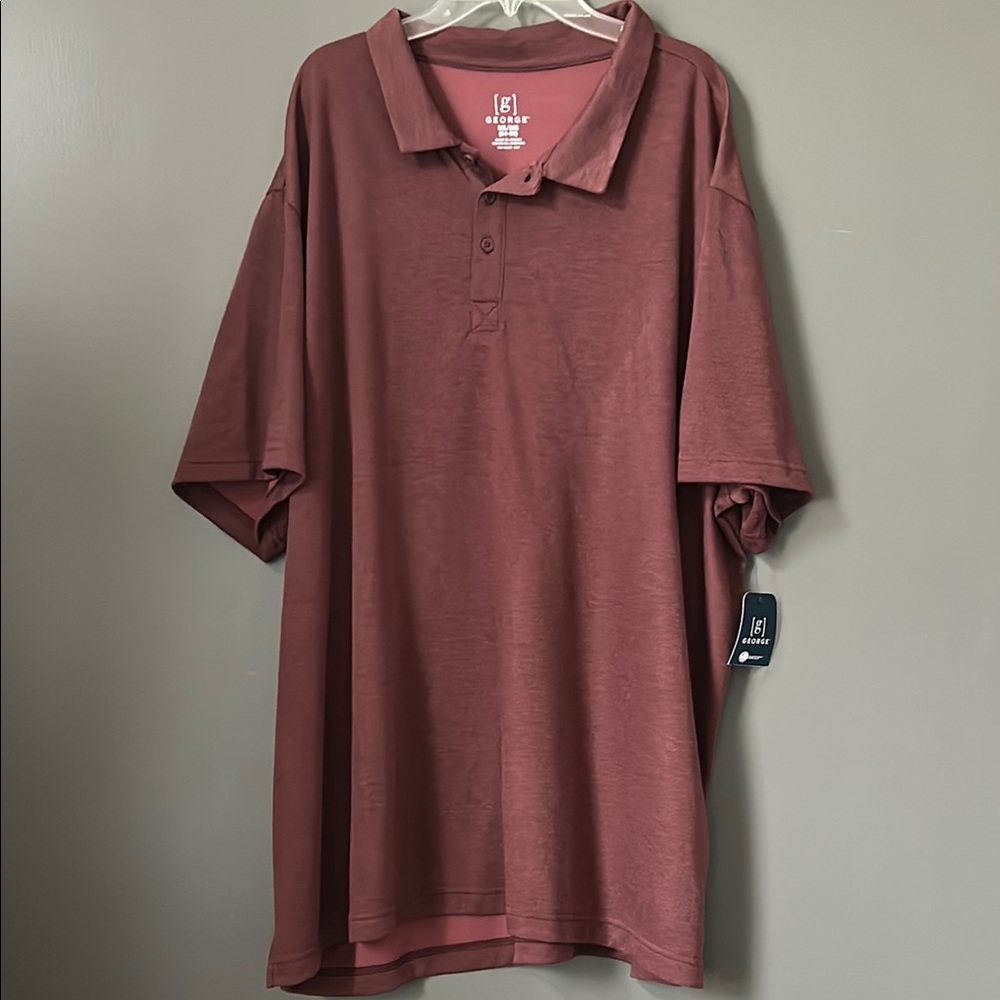 Men’s Big and Tall Moisture Wicking Comfort Polo Shirt size 3XL Burgundy NWT New